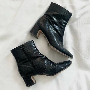 Urban Outfitters Alligator Emboss Ankle Boots Heel